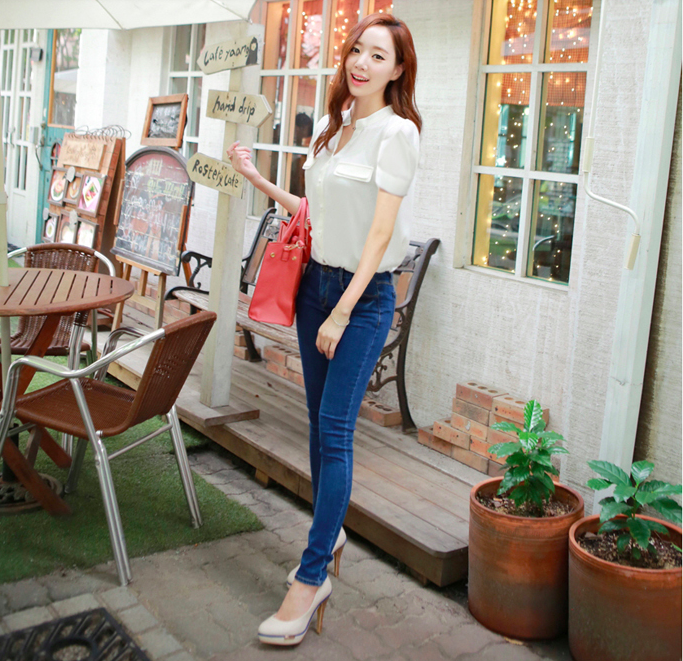 WT3747 Korea Stylish Top White