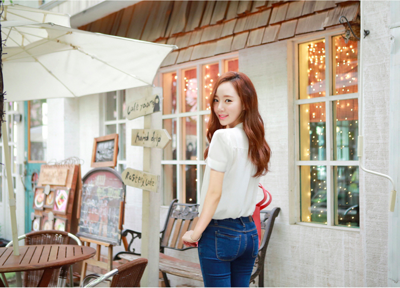 WT3747 Korea Stylish Top White