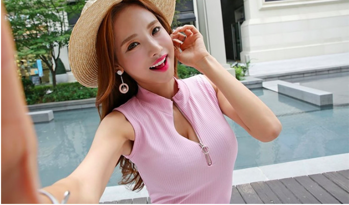 WT7177 Korea Sexy Top Pink