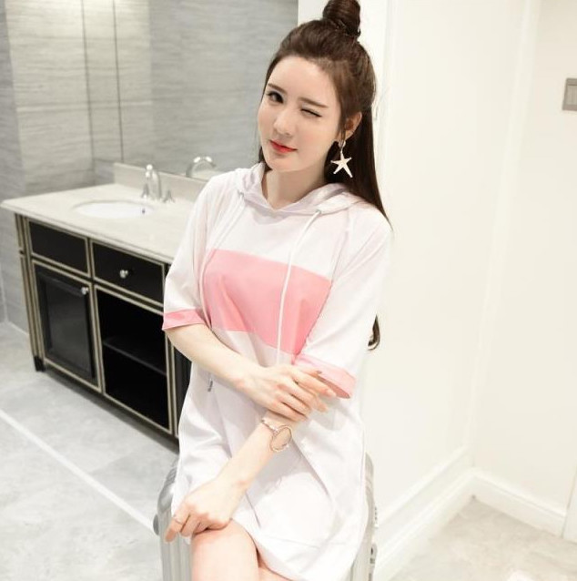 WD7179 Fashion Casual Dress Pink