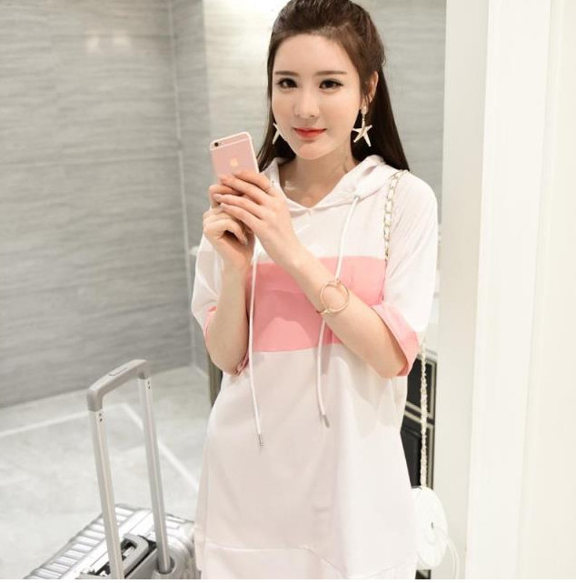 WD7179 Fashion Casual Dress Pink