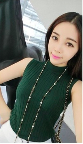 WT7184 Fashion Knit Top Green