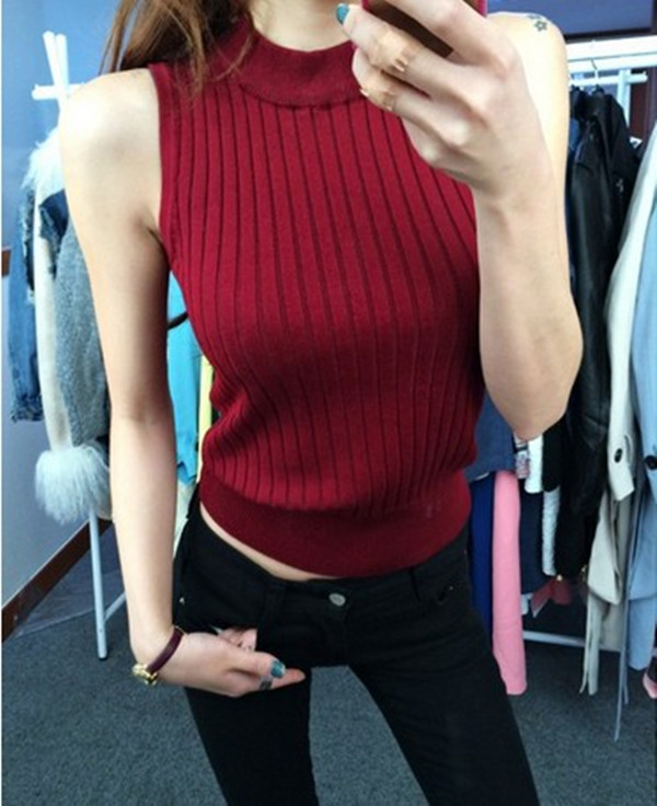 WT7184 Fashion Knit Top Maroon