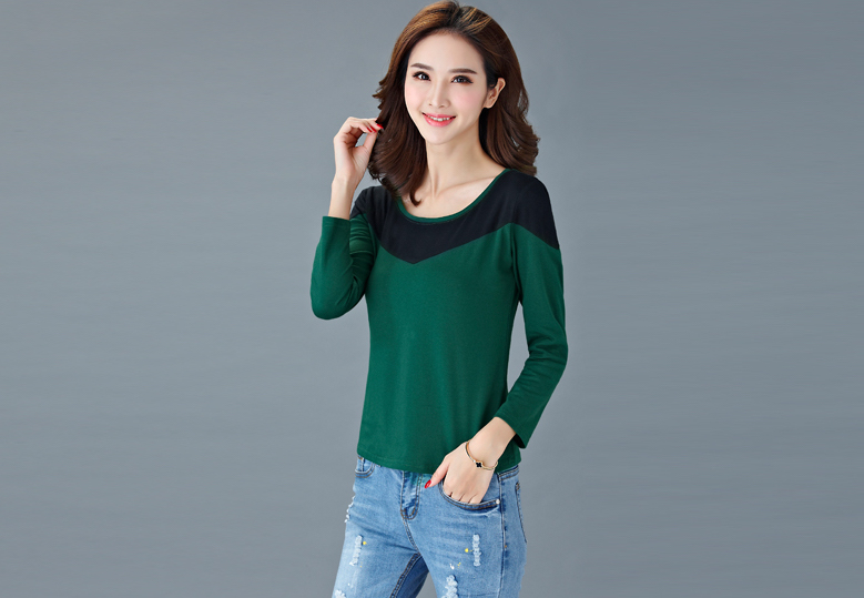 WT7189 Fashion Top Dark Green