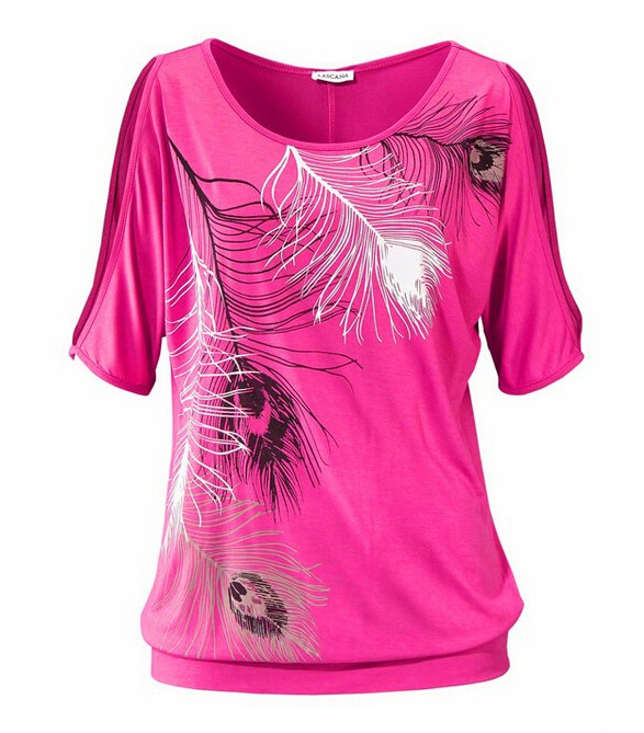 WT7204 Europe Fashion Top Dark Pink