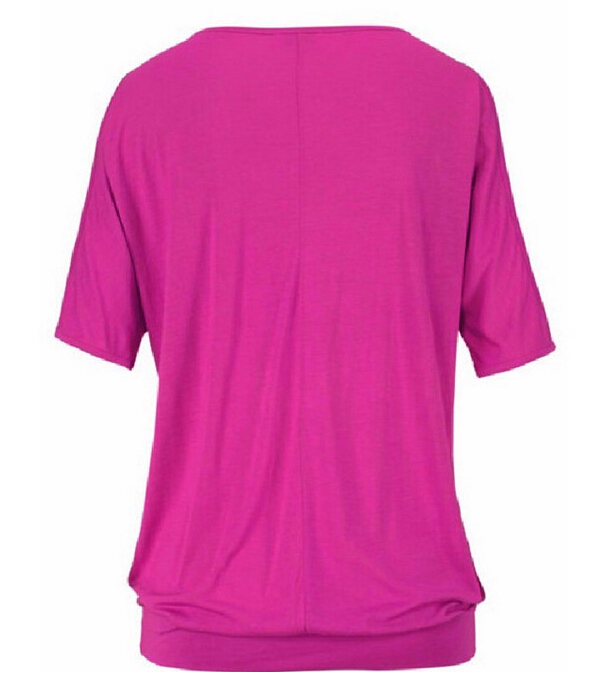 WT7204 Europe Fashion Top Dark Pink