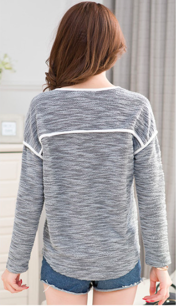 WT7212 Stylish Casual Top Grey