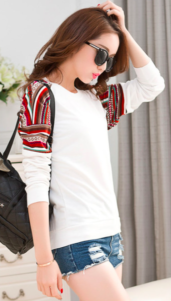 WT7213 Korea Fashion Top White