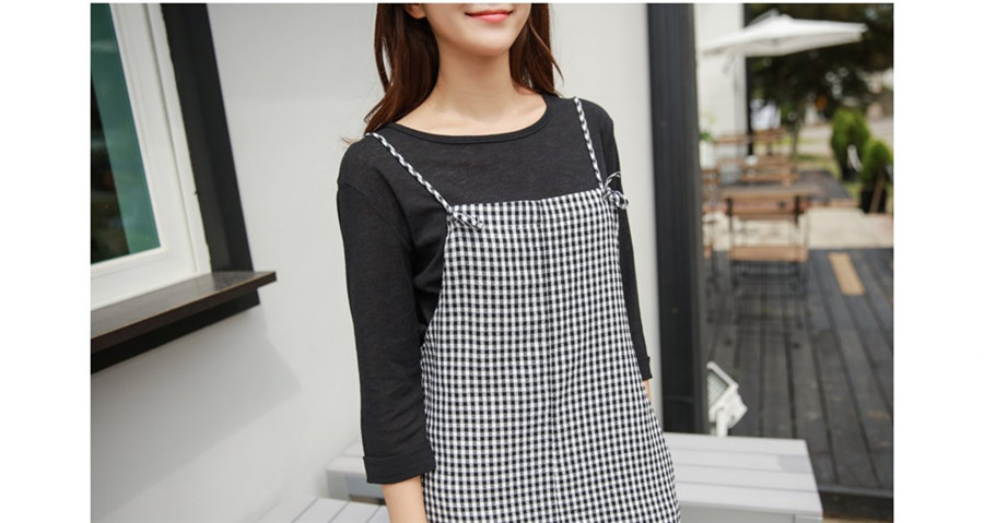 WD7218 Fashion Checker Dress Black