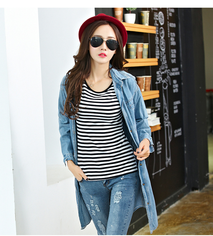 WT7248 Casual Stripe Top As Picture