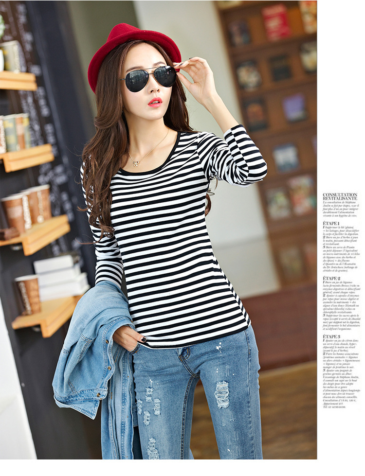 WT7248 Casual Stripe Top As Picture