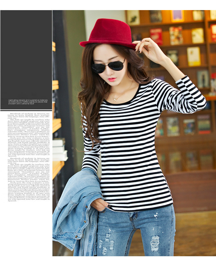 WT7248 Casual Stripe Top As Picture