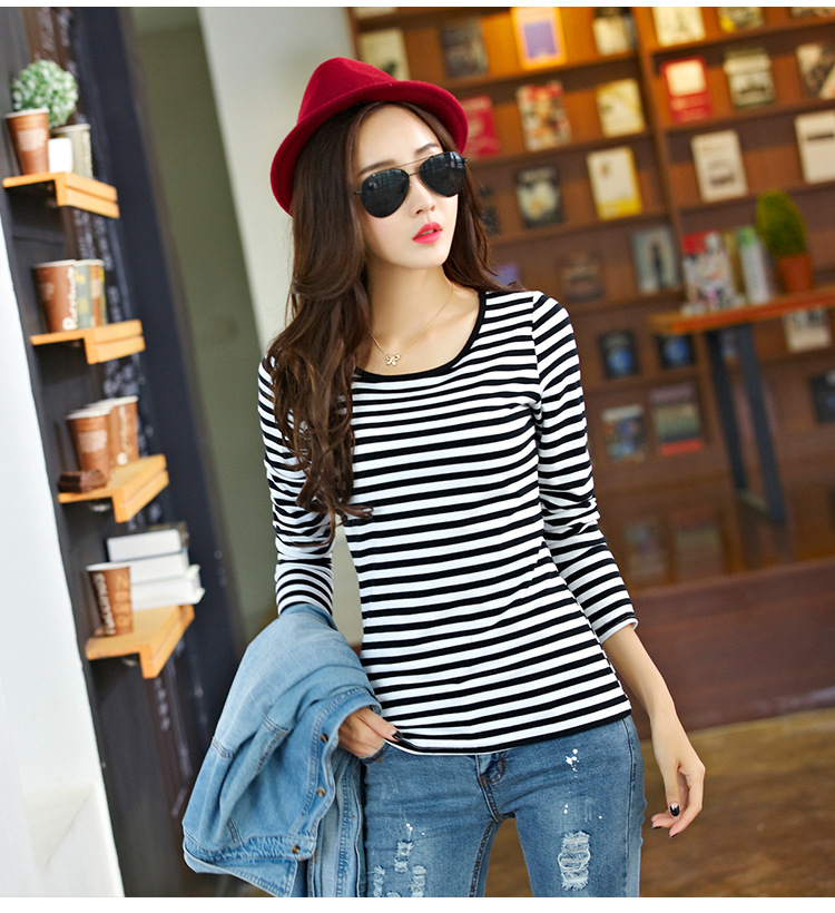 WT7248 Casual Stripe Top As Picture