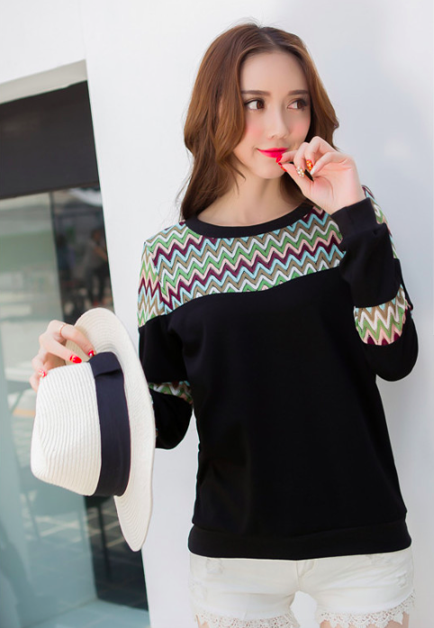 WT7251 Long Sleeves Top Black