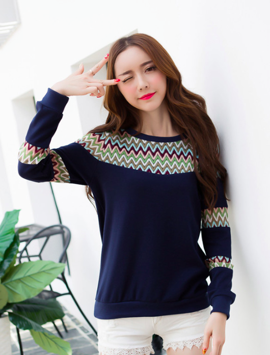 WT7251 Long Sleeves Top Blue