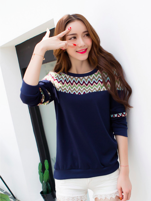 WT7251 Long Sleeves Top Blue