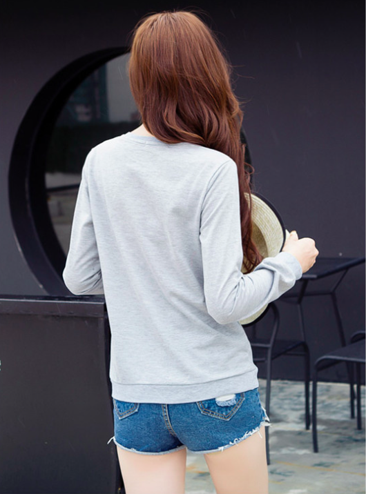 WT7253 Korea Stylish Top Grey