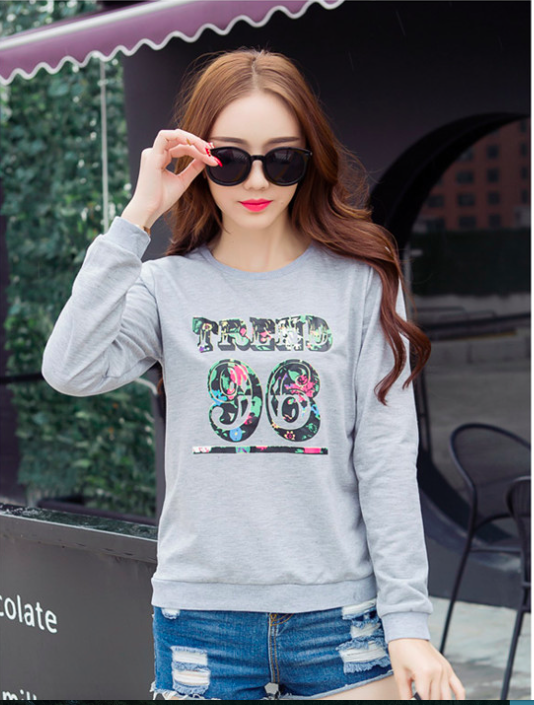 WT7253 Korea Stylish Top Grey