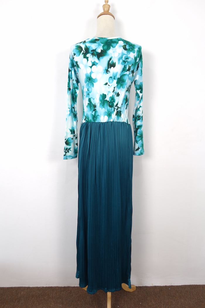 WH1161 One Piece Floral Jubah Green