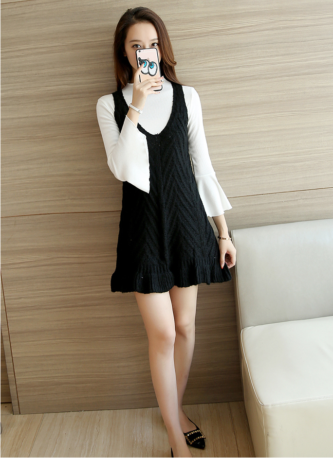 WD7287 Fashion Knit Dress Black