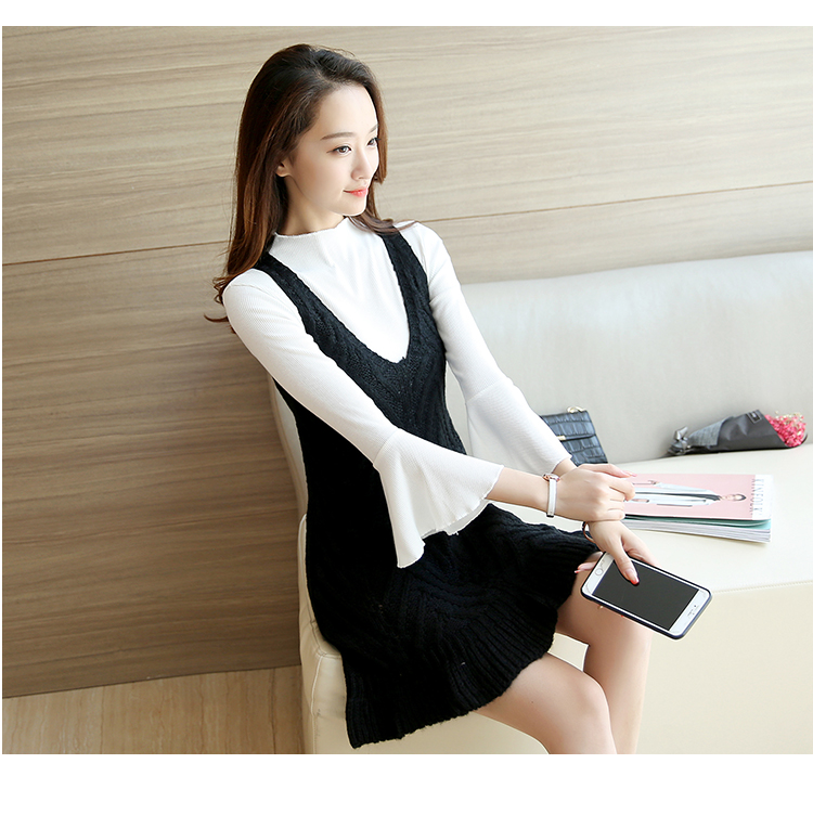 WD7287 Fashion Knit Dress Black