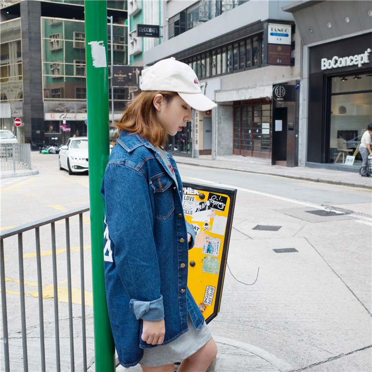 WJ7302 Fashion Denim Jacket Dark Blue