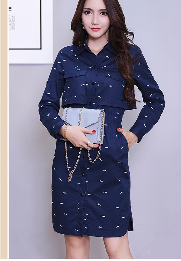 WD7309 Charming Dress Dark Blue