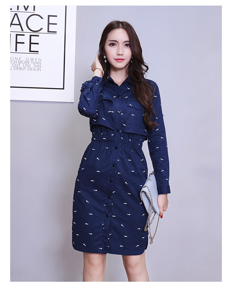 WD7309 Charming Dress Dark Blue