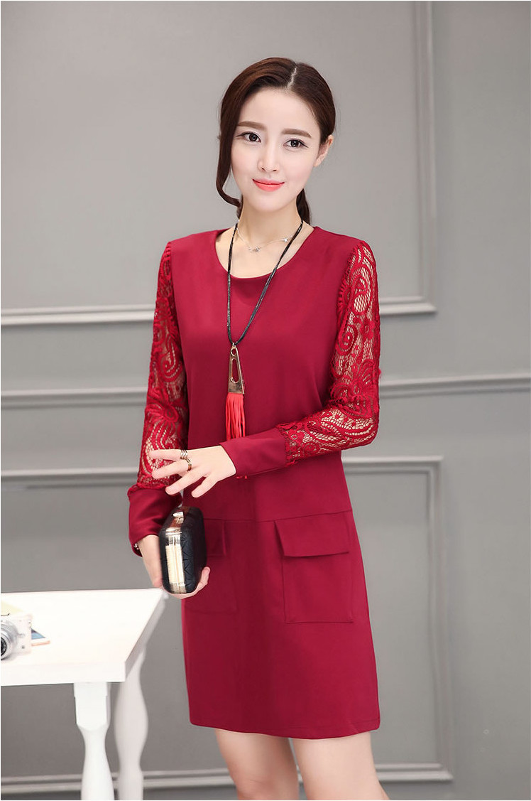 WD7310 Fashion OL Dress Maroon