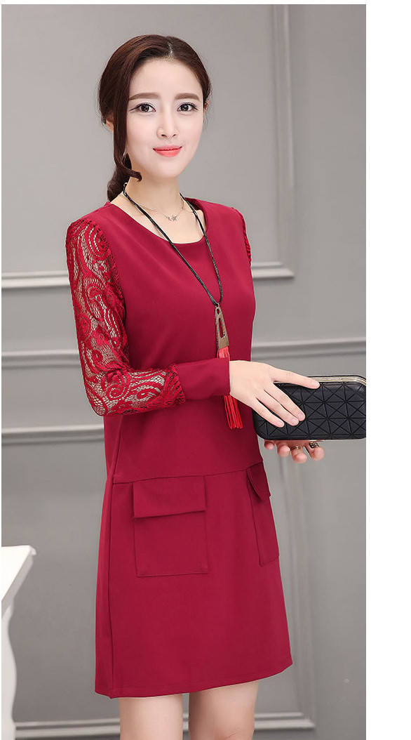 WD7310 Fashion OL Dress Maroon