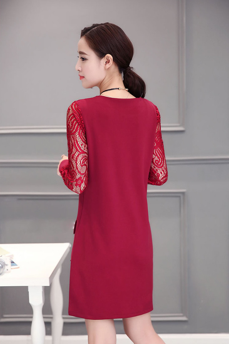 WD7310 Fashion OL Dress Maroon