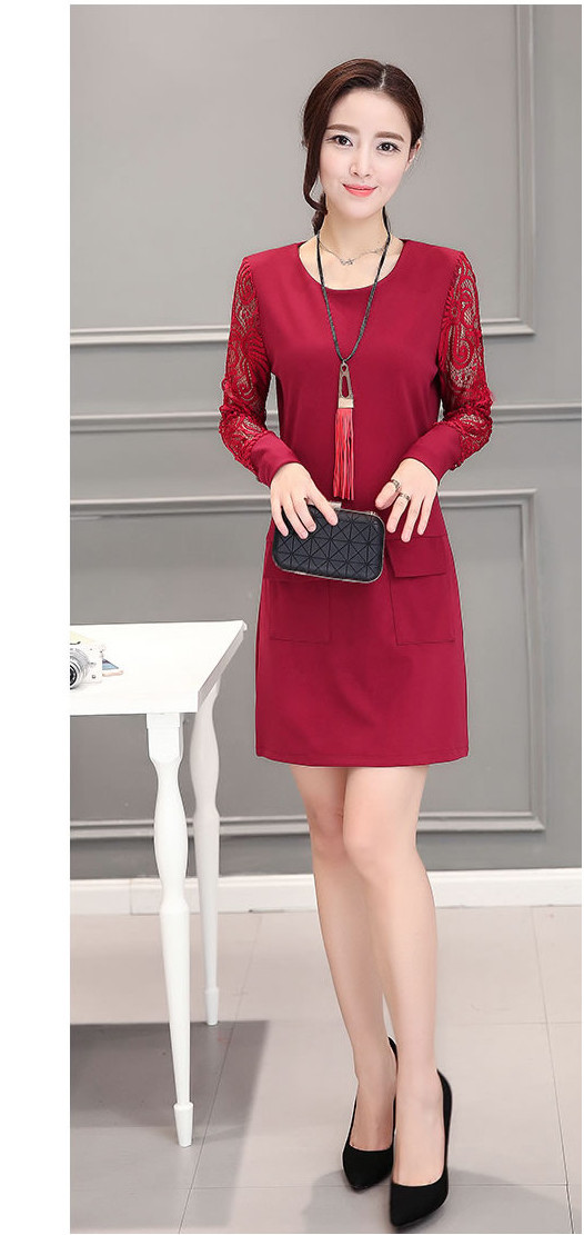 WD7310 Fashion OL Dress Maroon