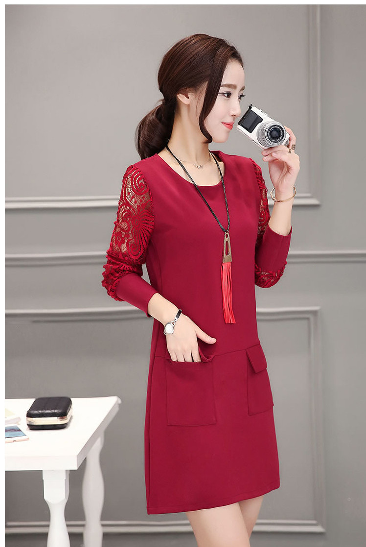 WD7310 Fashion OL Dress Maroon