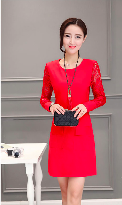 WD7310 Fashion OL Dress Red