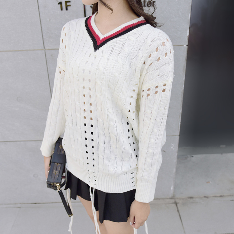 WT7314 Stylish Casual Knit Top White