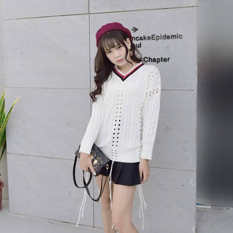 WT7314 Stylish Casual Knit Top White