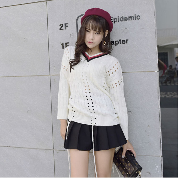 WT7314 Stylish Casual Knit Top White