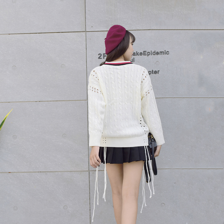 WT7314 Stylish Casual Knit Top White