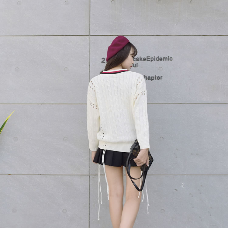 WT7314 Stylish Casual Knit Top White