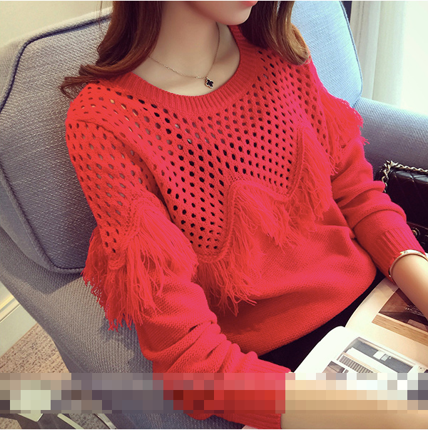 WT7316 Fashion Knit Top Red