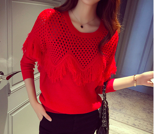 WT7316 Fashion Knit Top Red