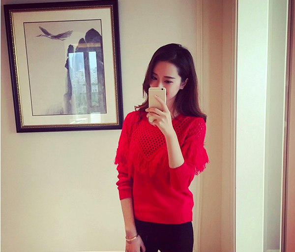 WT7316 Fashion Knit Top Red