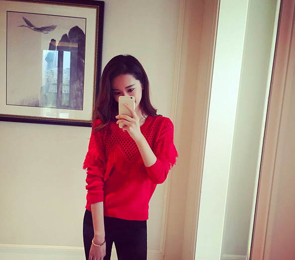 WT7316 Fashion Knit Top Red