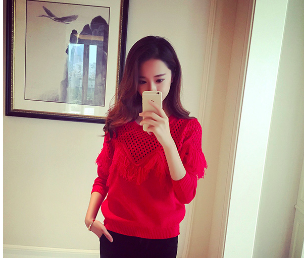 WT7316 Fashion Knit Top Red