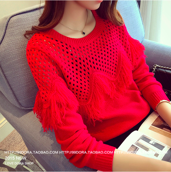 WT7316 Fashion Knit Top Red