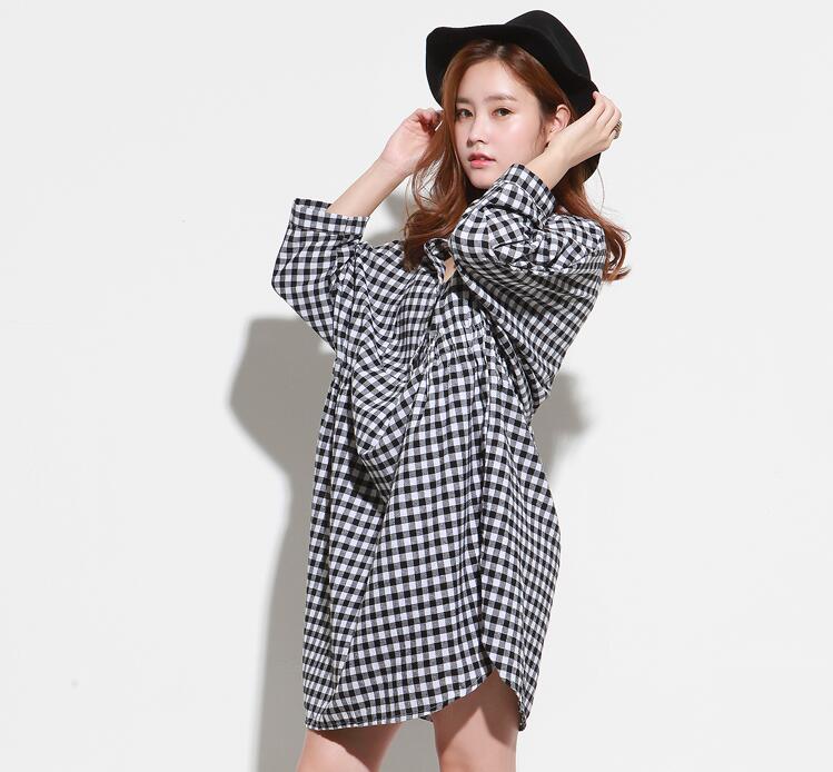 WD7329 Fashion Checker Dress Black