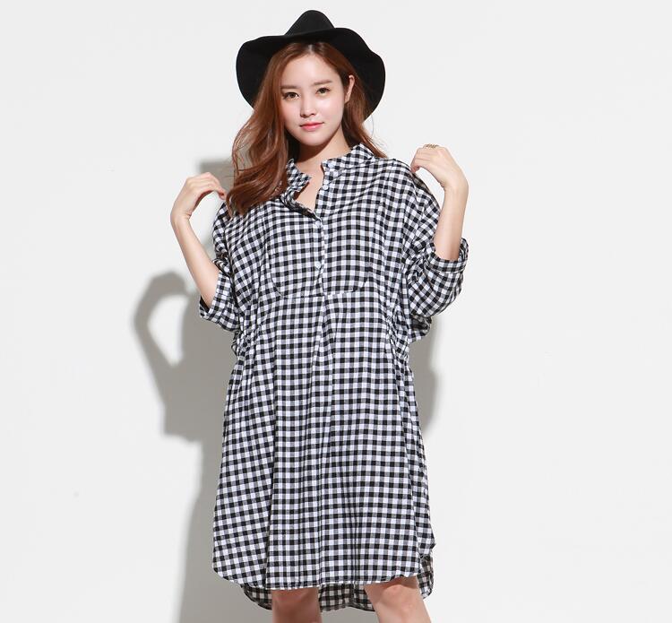 WD7329 Fashion Checker Dress Black