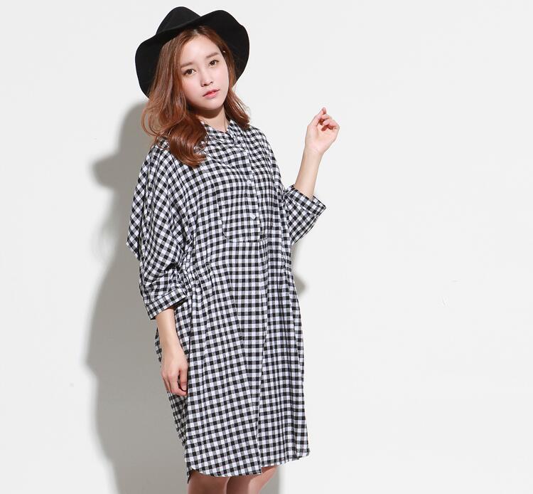 WD7329 Fashion Checker Dress Black