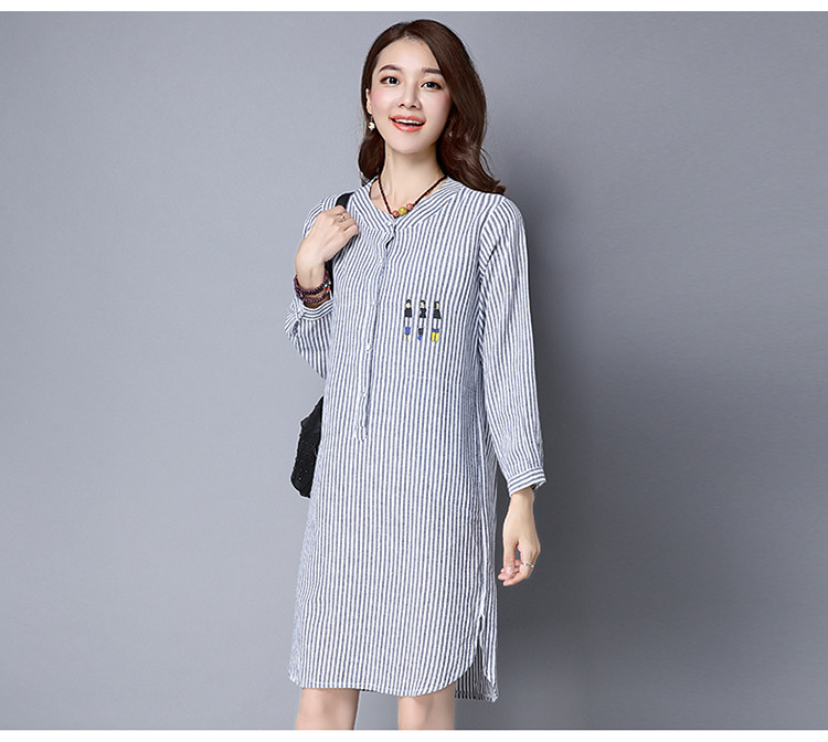 WD7340 Fashion Stripe Dress As Picture