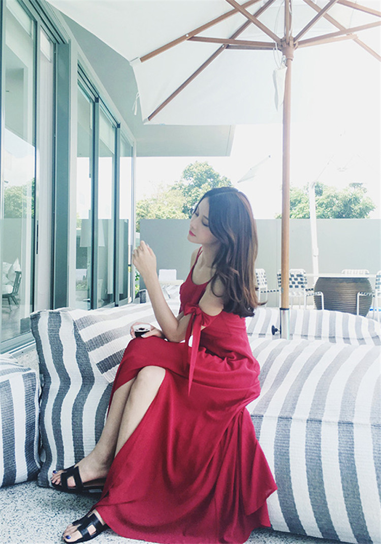 WD7344 Lovely Chiffon Dress Red